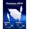 Spigen Essential 45W Wall Charger EE451EU, white