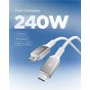 Spigen Essential USB C to USB C 240W Fabric Cable, white EB24015CC