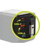 Mobile Origin 65W GaN Display Charger PW2 - USB-C Self-Retracting Cable + USB-C + USB-A