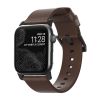 Nomad Leat. Strap Brown,black - Apple Watch 49mm/46mm/45mm/44mm/42mm