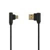 Economy Kabel Kątowy USB - microUSB 2A 1m Czarny oplot