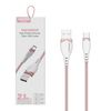 Somostel Kabel USB - Typ-C 2.1A 20W 1.2m Quick Charge QC3.0 Różowy Powerline SMS-BP04