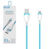 KABEL USB MICRO 2.1A SOMOSTEL NIEBIESKI 2100mAh QUICK CHARGER 1.2M POWERLINE SMS-BP04 MACARON