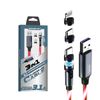 Somostel Kabel 3w1 USB - Typ-c / microUSB / Lightning 3.1A 30W 1.2m Quick Charge QC3.0 Czerwony SMS-BY04