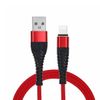 REDX KABEL IPHONE CZERWONY 2M FAST CHARGING FASTON QUICK CHARGE WZMACNIANY