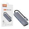 Somostel Adapter host 3xUSB+TYP-C+HDMI + kabel Typ-C - Typ-C 60W Srebrny SMS-BZ08