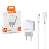 ŁADOWARKA SIECIOWA 2.1A 2XUSB + KABEL TYP C QUICK CHARGER QC 3.0 1.2 M POWERLINE SMS-A13 SMS-BT09