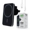 Ecobox uchwyt samochodowy z ładowaniem indukcyjnym MagSafe 15W czarny