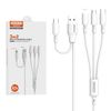 Somostel kabel 3w1 Powerline USB - Typ-C / Lightning / Micro USB 3.1A 10W 1m QC 3.0 biały SMS-BT14