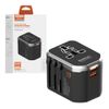 Somostel adapter zasilania cały świat 2x USB / Typ-C 20W QC PD czarny SMS-Q43