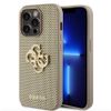 Guess PU Perforated 4G Glitter Metal Logo Case for iPhone 15 Pro Gold