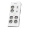 PRZEDŁUŻACZ SIECIOWY PHILIPS LISTWA ZASILAJĄCA BIAŁA 6 GNIAZDA SCHUKO + 5 USB 2M SPN7060WA/58