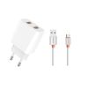 Ładowarka sieciowa 2x USB + kabel USB - Micro USB