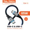 Teltech kabel PD LCD LED USB-C - USB-C 65W 3m PD czarny oplot