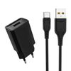 Teltech Ładowarka sieciowa DC01 USB + kabel USB - USB-C 2.4A 12W Czarny