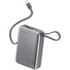 Powerbank 4smarts Pocket Dual Cord 20000mAh 22.5W z wbudowanym kablem USB-C 15cm szary