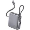 Powerbank 4smarts Pocket Dual Cord 10000mAh 22.5W z wbudowanym kablem USB-C 15cm szary