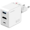 Ładowarka podróżna 4smarts Flex adapter  Hub 65W GaN USB-C/USB-A/HDMI biały