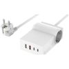 Stacja ładująca 4smarts 6w1 Power Strip Desk GaN 65W USB-C/A/AC biały