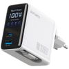 Ładowarka sieciowa 4smarts GaN Flex Screen AI 100W 2xUSB-C + USB-A biały