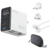 Ładowarka sieciowa 4smarts GaN Flex Screen AI 100W 2× USB-C + 1× USB-A Travel Edition biała