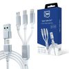 3MK Hyper Cable 3w1 USB-A/USB-C -USB-C/Micro/Lightning 1.5m Biały/White Kabel
