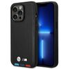 Etui BMW BMHCP14X22PTDK iPhone 14 ProMax 6,7" czarny/black Leather Stamp Tricolor