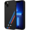 Etui BMW BMHCP14S22SOTK iPhone 14 / 15 /13 6.1" czarny/black Silicone Slanted Sttripes