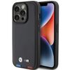 BMW BMHCP15L22PTDK iPhone 15 Pro 6.1"czarny/black Leather Stamp Tricolor