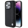 BMW BMHCP15L22RDPK iPhone 15 Pro 6.1"czarny/black hardcase Leather Textured & Stripe