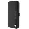 BMW BMBKP15S22RDPK iPhone 15 / 14 / 13 6.1" czarny/black bookcase Leather Textured & Stripe