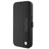 BMW BMBKP15X22RDPK iPhone 15 Pro Max6.7" czarny/black bookcase Leather Textured & Stripe