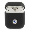 BMW BMA2SSLBK AirPods 1/2 cover czarny/black Geniune Leather Silver Logo