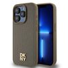 DKNY DKHMP14XPSHRPSW iPhone 14 Pro Max6.7" brązowy/brown hardcase Leather Pattern Metal Logo MagSafe