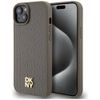 DKNY DKHMP15SPSHRPSW iPhone 15 / 14 / 136.1" brązowy/brown hardcase Leather Pattern Metal Logo MagSafe