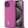 DKNY DKHMP15SPSHRPSP iPhone 15 / 14 / 136.1" różowy/pink hardcase Leather Pattern Metal Logo MagSafe