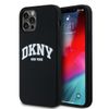 DKNY DKHMP12MSNYACH iPhone 12/12 Pro6.1" czarny/black hardcase Liquid Silicone White Printed Logo MagSafe