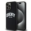 DKNY DKHMP15XSNYACH iPhone 15 Pro Max6.7" czarny/black hardcase Liquid Silicone White Printed Logo MagSafe