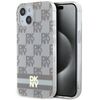 DKNY DKHMP14SHCPTSE iPhone 14 / 15 / 136.1" beżowy/beige hardcase IML Checkered Mono Pattern & Printed Stripes MagSafe