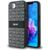 Etui DKNY Repeat Texture Pattern with    Tonal Stripe do iPhone 16e / 17e czarny