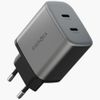 Ładowarka sieciowa Energea Ampcharge     GaN45 2xUSB-C PD/PPS/QC3.0 45W szary