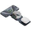 Ładowarka indukcyjna Bazic GoMag Trio    Plus składana 3w1 15W Fast Charging MagSafe granatowy
