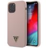 Guess GUHCP12MLSTMLP iPhone 12/12 Pro 6,1" jasnoróżowy/light pink hardcase Silicone Triangle Logo