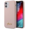 Guess GUHCP12SLSLMGLP iPhone12 mini 5,4" jasnoróżowy/light pink hardcase Silicone Script Gold Logo