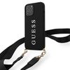 Guess GUHCP12MPUSTCRBK iPhone 12/12 Pro6,1" black/czarny hardcase Silicone Printed Logo Strap