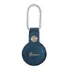 Guess GUATPSASRSB AirTag case niebieski/blue Saffiano Vintage Script