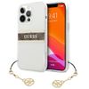 Guess GUHCP13LKB4GBR iPhone 13 Pro / 136,1" Transparent hardcase 4G Brown Strap Charm