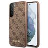 Guess GUHCS22SG4GFBR S22 S901brązowy/brown hard case 4G Metal Gold Logo