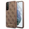 Guess GUHCS22MG4GFBR S22+ S906brązowy/brown hard case 4G Metal Gold Logo