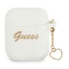 Guess GUA2LSCHSH AirPods 1/2 cover biały/white Silicone Charm Heart Collection
